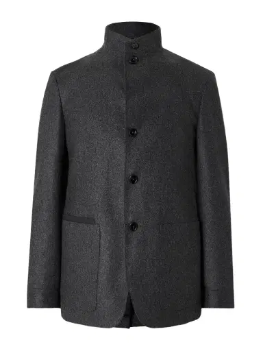Zegna Il Conte Leather-Trimmed Oasi Cashmere Overshirt - Men | Thumbnail 1