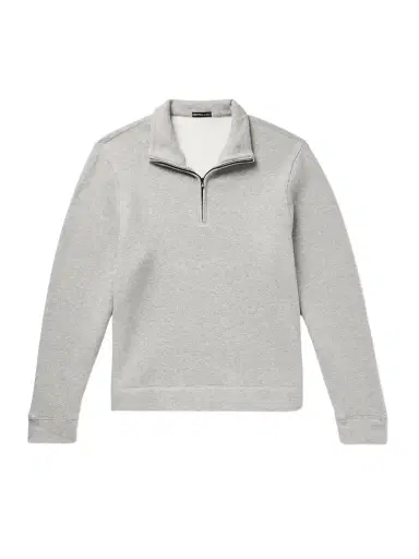 James Perse Cozy Cotton-Blend Jersey Half-Zip Sweatshirt - Men | Thumbnail 1 James Perse Cozy Cotton-Blend Jersey Half-Zip Sweatshirt - Men | Thumbnail 1