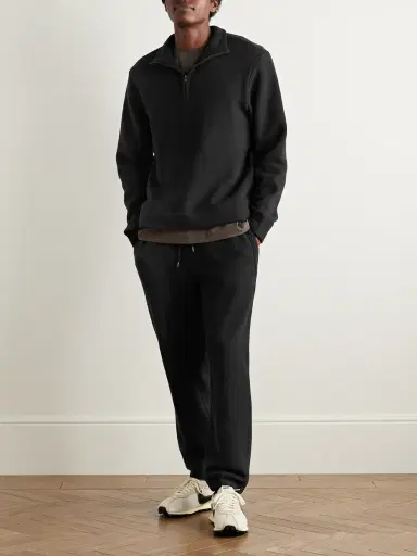 James Perse Cozy Cotton-Blend Jersey Half-Zip Sweatshirt - Men | Thumbnail 2 James Perse Cozy Cotton-Blend Jersey Half-Zip Sweatshirt - Men | Thumbnail 2