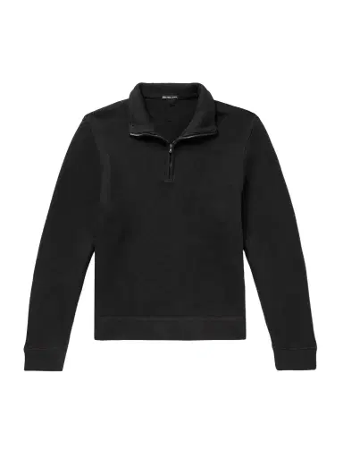 James Perse Cozy Cotton-Blend Jersey Half-Zip Sweatshirt - Men | Thumbnail 1 James Perse Cozy Cotton-Blend Jersey Half-Zip Sweatshirt - Men | Thumbnail 1