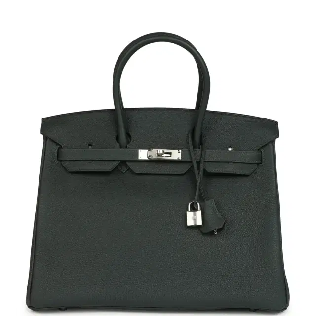 hermes Hermes Birkin 35 Vert Fonce Togo Palladium Hardware