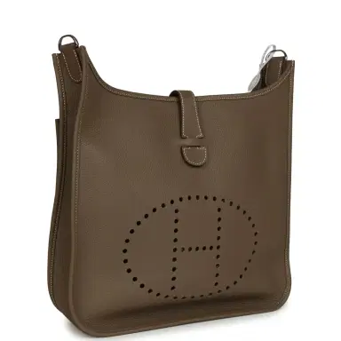 HERMÈS Hermes Evelyne III GM Etoupe Clemence Palladium Hardware | Thumbnail 2