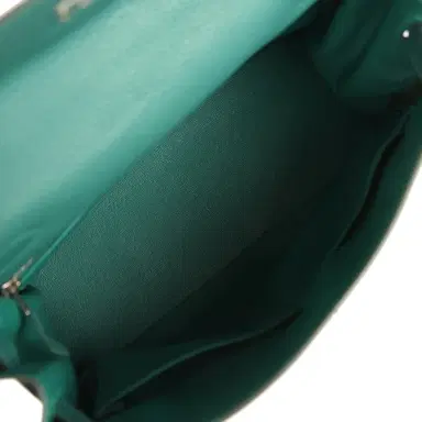 HERMÈS Pre-owned Hermes Au Pas Kelly Retourne 28 Malachite Togo, Black, Bleu Zanzibar Evercolor and Box Palladium Hardware | Thumbnail 8