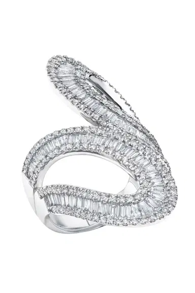 GRAZIELA Diamond Baguette Bypass Ring | Thumbnail 5