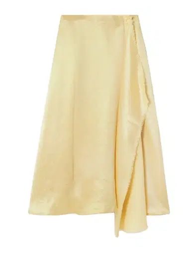 Abadia Verlap Draped Frayed Dupioni Wrap Maxi Skirt | Thumbnail 1