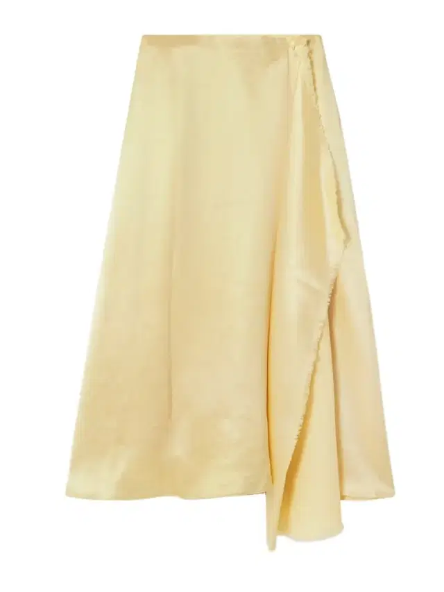 Verlap Draped Frayed Dupioni Wrap Maxi Skirt