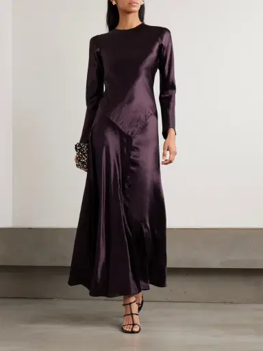 Abadia Yara Paneled Hammered-satin Maxi Dress | Thumbnail 2