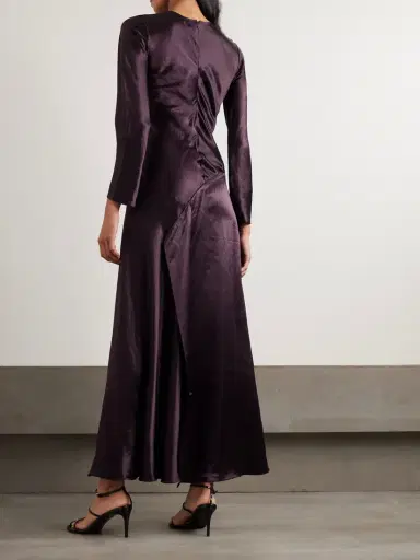 Abadia Yara Paneled Hammered-satin Maxi Dress | Thumbnail 3