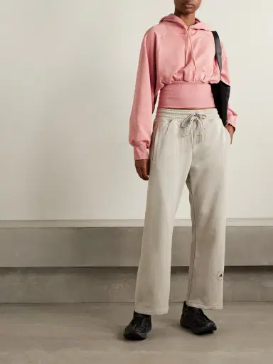 adidas by Stella McCartney Cropped Organic Cotton-jersey Hoodie | Thumbnail 2 adidas by Stella McCartney Cropped Organic Cotton-jersey Hoodie | Thumbnail 2