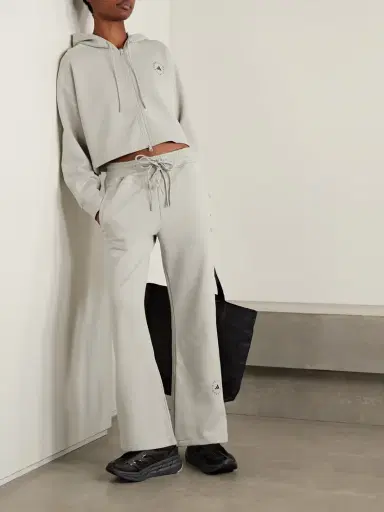 adidas by Stella McCartney Cropped Organic Cotton-blend Jersey Hoodie | Thumbnail 2