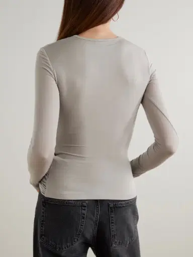 AGOLDE Eve Twist Ruched Draped Stretch-lyocell Jersey Top | Thumbnail 3 AGOLDE Eve Twist Ruched Draped Stretch-lyocell Jersey Top | Thumbnail 3