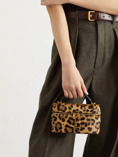 Saint Laurent Gaby Vanity Leather-trimmed Leopard-print Calf Hair Shoulder Bag | Thumbnail 2 Saint Laurent Gaby Vanity Leather-trimmed Leopard-print Calf Hair Shoulder Bag | Thumbnail 2