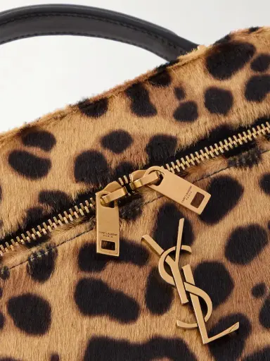 Saint Laurent Gaby Vanity Leather-trimmed Leopard-print Calf Hair Shoulder Bag | Thumbnail 4 Saint Laurent Gaby Vanity Leather-trimmed Leopard-print Calf Hair Shoulder Bag | Thumbnail 4