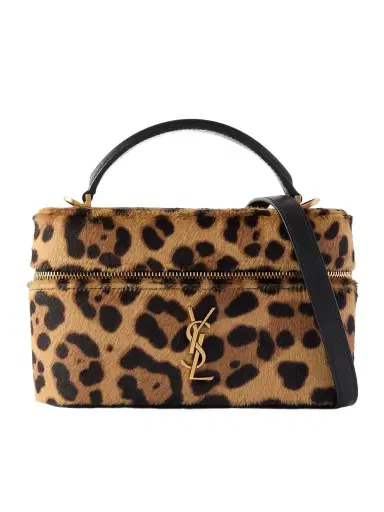 Saint Laurent Gaby Vanity Leather-trimmed Leopard-print Calf Hair Shoulder Bag | Thumbnail 1 Saint Laurent Gaby Vanity Leather-trimmed Leopard-print Calf Hair Shoulder Bag | Thumbnail 1