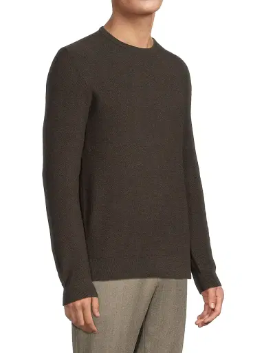 CORNELIANI Men's Birdseye Wool Crewneck Sweater - Brown - Size 48 | Thumbnail 4