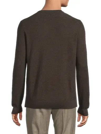 CORNELIANI Men's Birdseye Wool Crewneck Sweater - Brown - Size 48 | Thumbnail 5