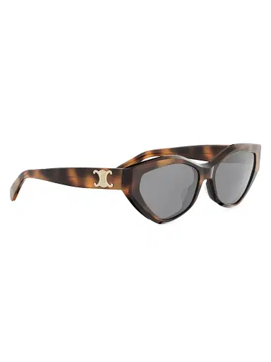 CELINE Women's Triomphe 56MM Cat Eye Sunglasses - Blonde Havana Smoke | Thumbnail 8
