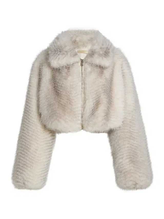 LoveShackFancy Women's Orlen Faux-Fur Crop Jacket - Grey