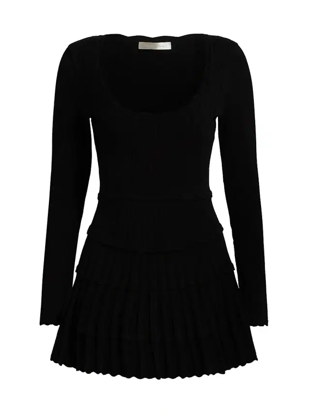 Women's Lavender Tiered Stretch Pointelle-Knit Minidress - Black