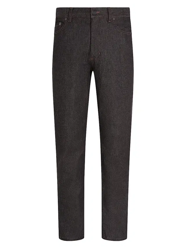 Men's Stretch Cotton and Cashmere Roccia Jeans - Black