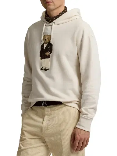 Ralph Lauren Purple Label Men's Polo Bear Cotton-Blend Hoodie - Classic Cream - Size XXL | Thumbnail 4 Ralph Lauren Purple Label Men's Polo Bear Cotton-Blend Hoodie - Classic Cream - Size XXL | Thumbnail 4