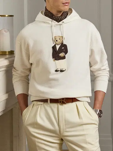 Ralph Lauren Purple Label Men's Polo Bear Cotton-Blend Hoodie - Classic Cream - Size XXL | Thumbnail 6 Ralph Lauren Purple Label Men's Polo Bear Cotton-Blend Hoodie - Classic Cream - Size XXL | Thumbnail 6