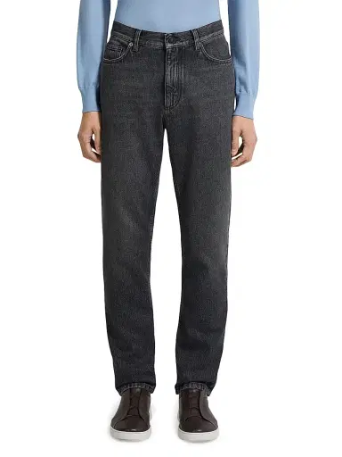 Zegna Men's Stone Washed Cotton Roccia Jeans | Thumbnail 2 Zegna Men's Stone Washed Cotton Roccia Jeans | Thumbnail 2