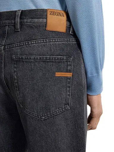 Zegna Men's Stone Washed Cotton Roccia Jeans | Thumbnail 5 Zegna Men's Stone Washed Cotton Roccia Jeans | Thumbnail 5