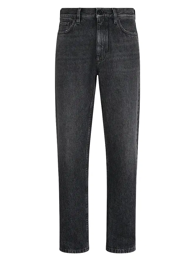 ZEGNA Men's Stone Washed Cotton Roccia Jeans - Dark Grey