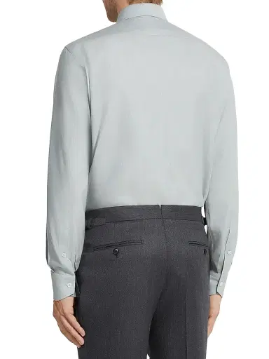 Zegna Men's Silk Cotton and Cashmere Shirt | Thumbnail 3 Zegna Men's Silk Cotton and Cashmere Shirt | Thumbnail 3