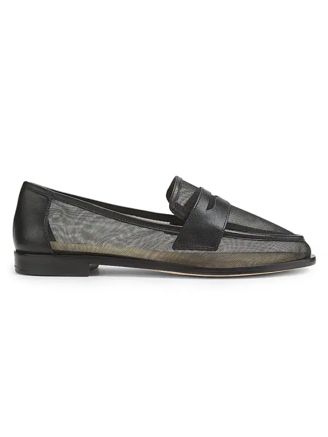 22élevé Women's Mesh Penny Loafers - Black
