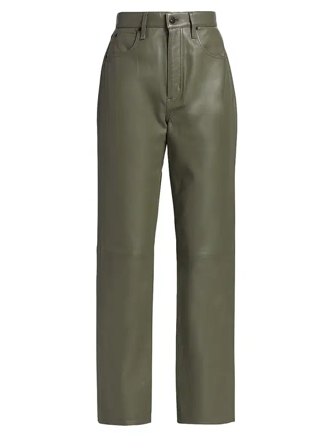 SLVRLAKE Women's London Leather Pants - Olive