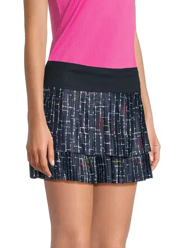 Lucky in Love Women's Ps I Love You Lovin' Boucle Pleated Skirt - Midnight - Size XL | Thumbnail 4