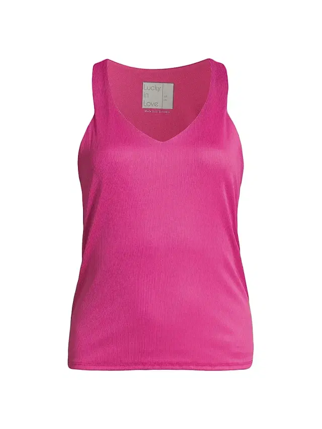Lucky in Love Women's PS I Love You Clubhouse Ribbed Tank Top