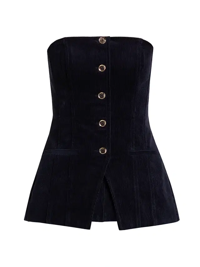 Cami NYC Women's Iman Cotton Corduroy Strapless Top - Navy