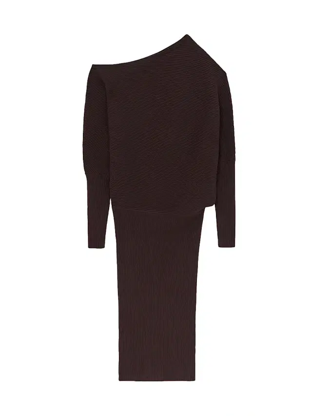 Reiss Women's Lara Rib-Knit Knee-Length Dress - Plum Purple