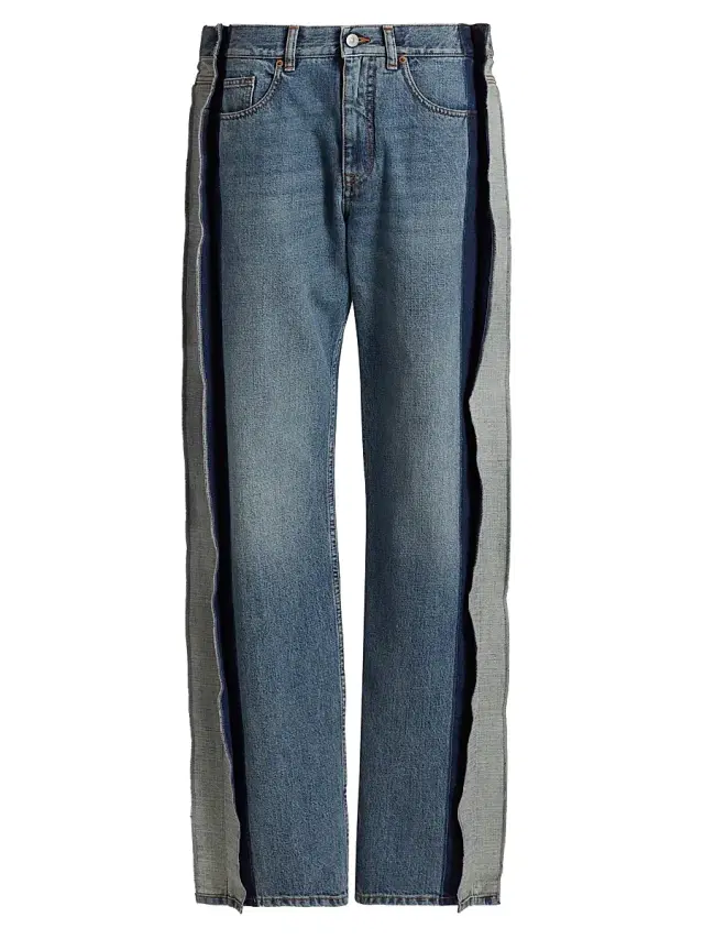 MM6 Maison Margiela Women's Straight-Leg Paneled Jeans - Blue