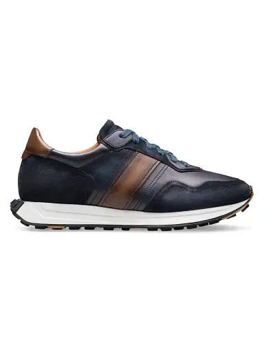 Magnanni Men's Romero III Low-Top Runner Sneakers - Navy Brown | Thumbnail 1 Magnanni Men's Romero III Low-Top Runner Sneakers - Navy Brown | Thumbnail 1