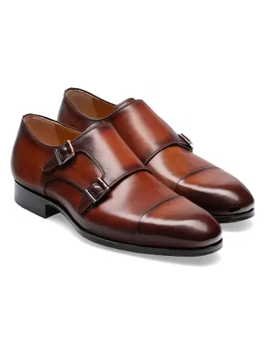 Magnanni Men's Tinos Double-Buckle Leather Loafers - Cognac | Thumbnail 2 Magnanni Men's Tinos Double-Buckle Leather Loafers - Cognac | Thumbnail 2