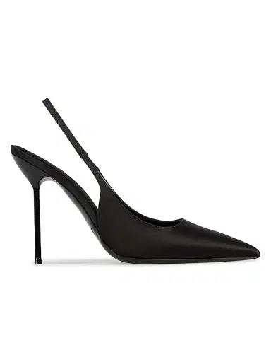 Paris Texas Women's Lidia 105MM Satin Slingback Pumps - Black - Size 11 | Thumbnail 1