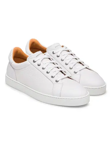 Magnanni Men's Wilshire Leather Low-Top Sneakers - White Texture - Size 8.5 | Thumbnail 2