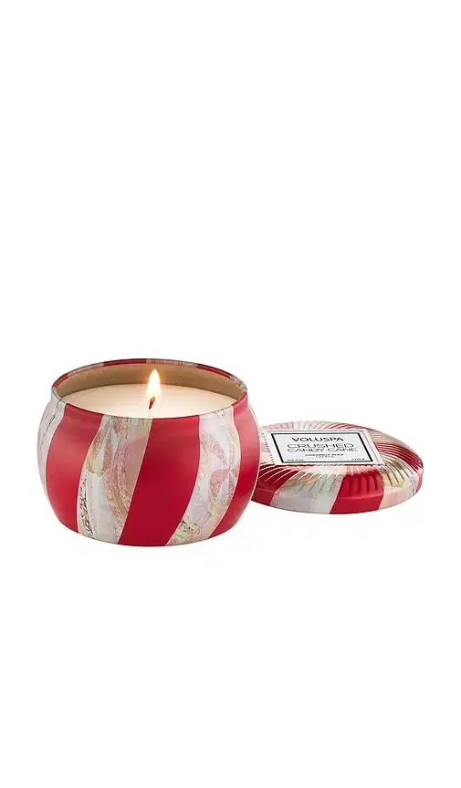 Voluspa Crushed Candy Cane Mini Tin Candle
