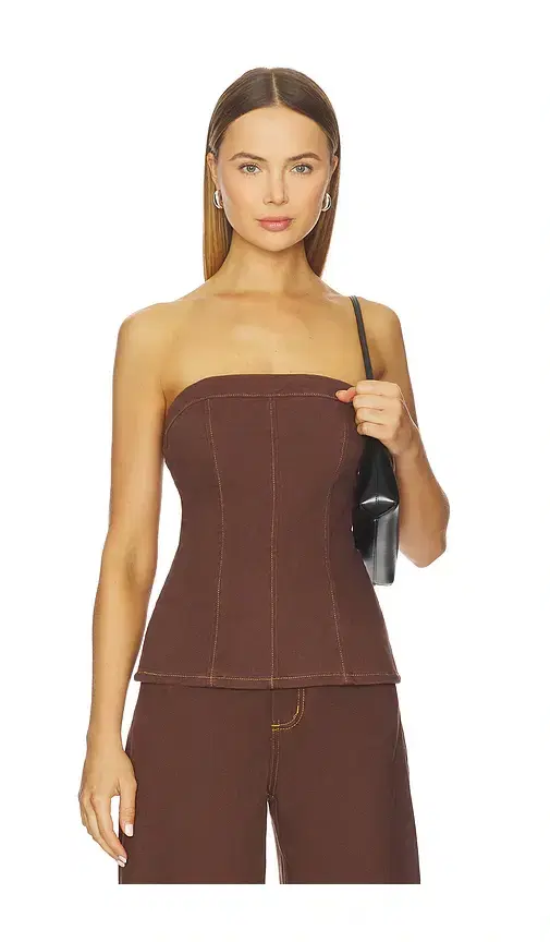 SNDYS Lex Denim Corset Top