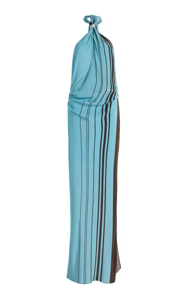 Rioja Striped Crepe Maxi Dress