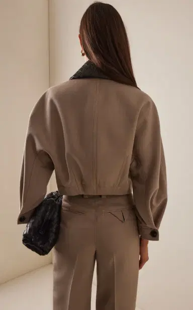 Bottega Veneta Intrecciato-Collar Wool-Twill Jacket | Thumbnail 4 Bottega Veneta Intrecciato-Collar Wool-Twill Jacket | Thumbnail 4