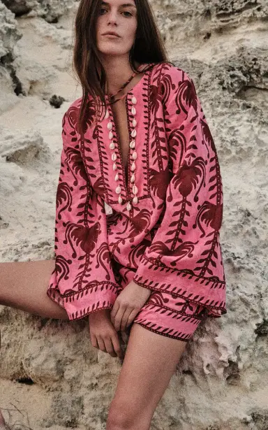 Johanna Ortiz Wild Savannah Printed Linen Mini Dress | Thumbnail 5