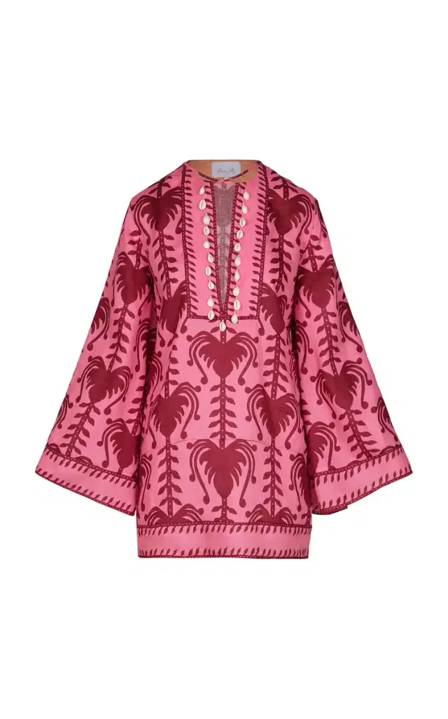 Johanna Ortiz Wild Savannah Printed Linen Mini Dress