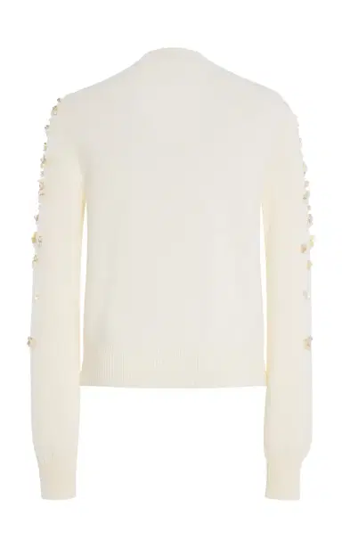 Oscar de la Renta Mother-of-Pearl Embellished Wool Cardigan | Thumbnail 5