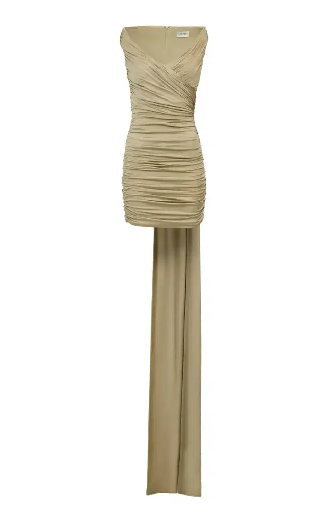 The New Arrivals Ilkyaz Ozel Valencia Ruched Satin Mini Dress