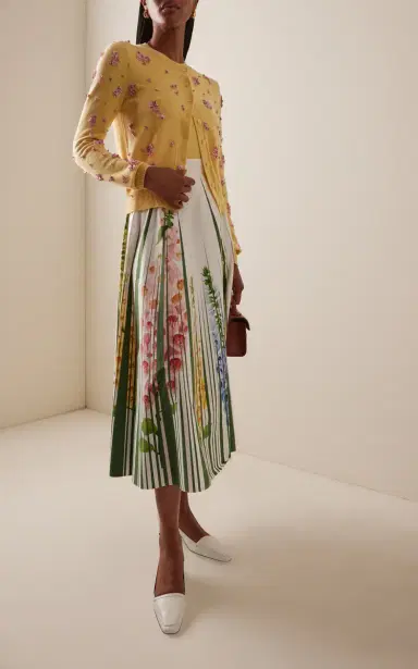 Oscar de la Renta Embellished Wool Cardigan | Thumbnail 3
